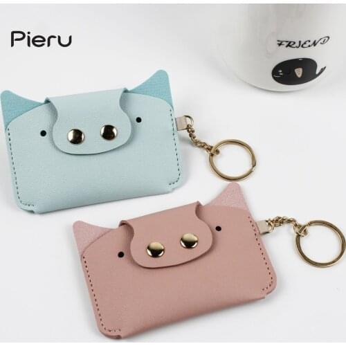 1 PC Pig Coin Purses Womens Panelled Wallet Pouch PU Leather Shape Fluff Clutch Cute Wallet Purse Coin Holder Adult Kids Girls