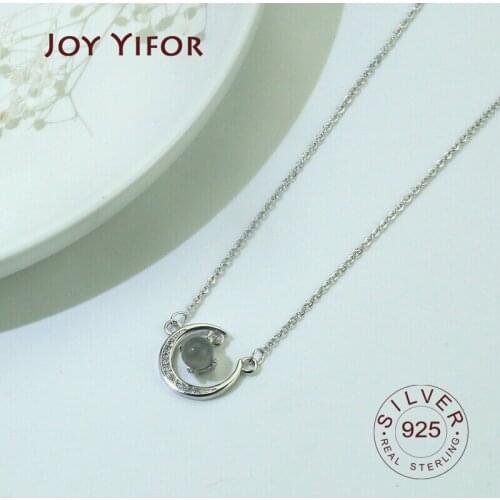 925 Sterling Silver Pendant Necklace for Women moonstone Mini Malachite Pendants Medallion Layered Necklaces Statement