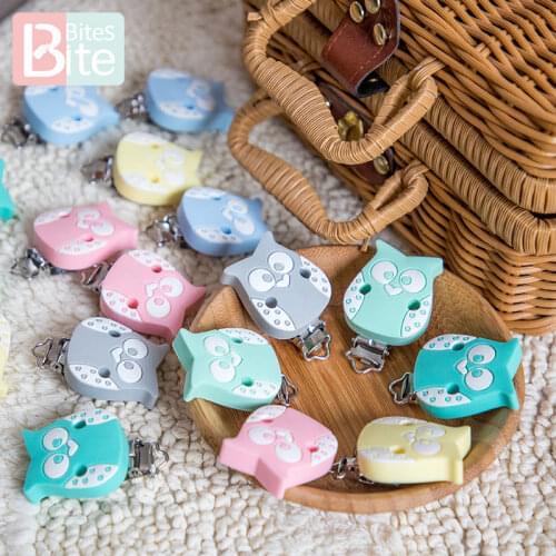 1pc Nipple Holder Pacifier Clips Of Cartoon Owl Butterfly Silicone Infant Teethers DIY Nursing Soother Clips Chains Baby Product
