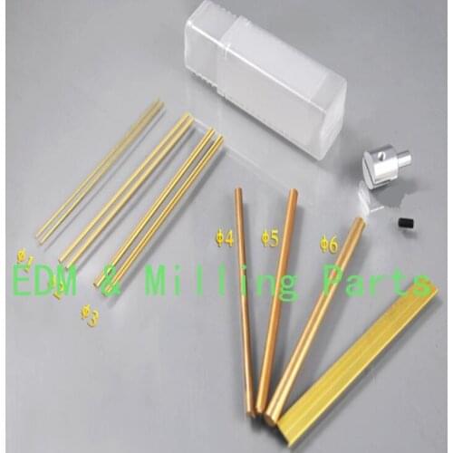 12PC/Set EDM Drilling Machine Copper Brass Electrode Tubes Diameter 1- 6mm 100mm Long For CNC Machine Service