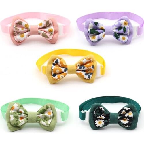 30/50 Pcs Cute Dogs Accessories Flower Design Dogs Pet Supplies Puppy Dog Bow Ties Necktie Collar Pet Dog Grooming Bows