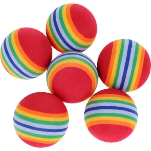 6 Pieces Lightweight Soft Foam Indoor Practice Golf Training Balls Cat Toys