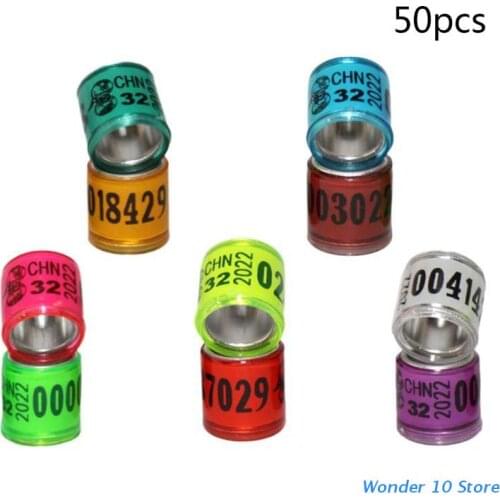 Bird Ring Leg Bands Aluminum Mixed Color Pigeon Foot Bands for Dove ID 8mm