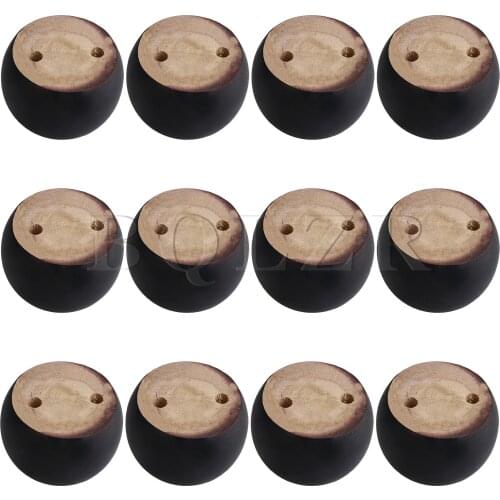 BQLZR 12PCS 8x5cm Black Wooden Round Furniture Legs Feet Furniture Accessories