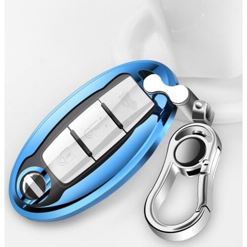 TPU Car Key Case Cover For Nissan Tiida Livina X-Trail T31 T32 Qashqai March Juke Pathfinder Note GTR With AntiLost Number Plate