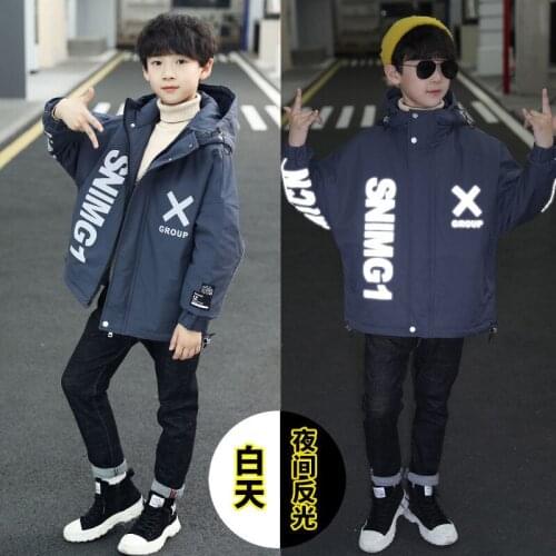 Children New Fashion Winter Jacket For Boys Warm Hooded Long Coat 90% Cotton Baby Casual Jackets Clothes for Boys Kids Parkas