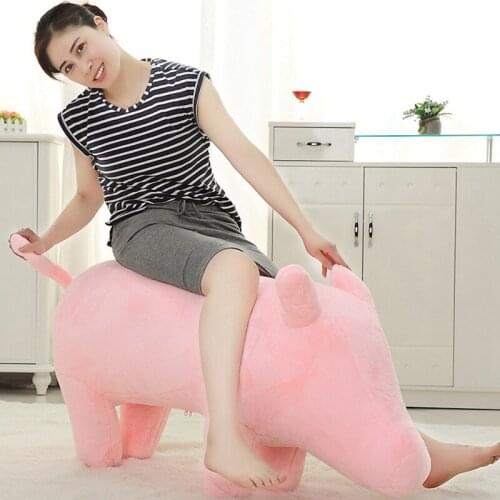 Dorimytrader kawaii pink pig plush sofa large piggy lazy chair bearing 100kg room deco Leisure partner birthday gift 110cmx50cm