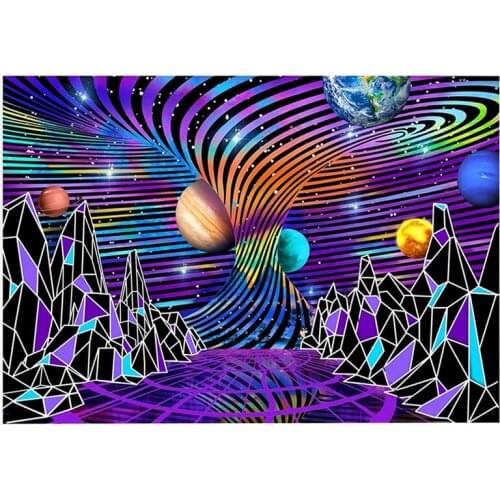 Space Tapestry,Psychedelic Abstract Planet Galaxy Stars Landscape Wall Art For Living Room Dorm Home Decor