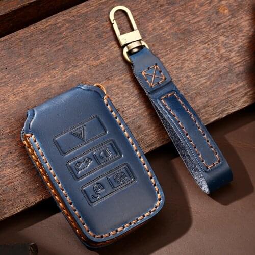 Leather Car Key Case Cover For Land Rover RANGE ROVER SPORT freelander 2 DISCOVERY 4 Evoque Jaguar XE XJ XJL XF Car Accessories