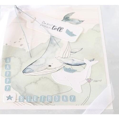 Mmao Crafts Metal Steel Cutting Dies New Whale decoration Stencil For DIY Scrapbooking Paper/photo Cards Embossing Dies