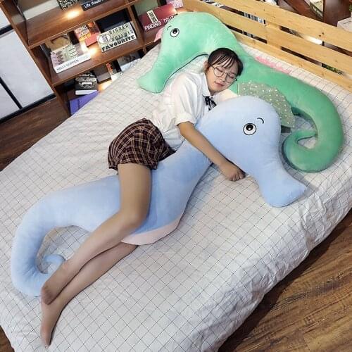 Cute Cartoon Seahorse Plush Toy Giant Soft Sleeping Pillow Colorful Sofa Bed Cushion Big Doll for Children Girl Gift