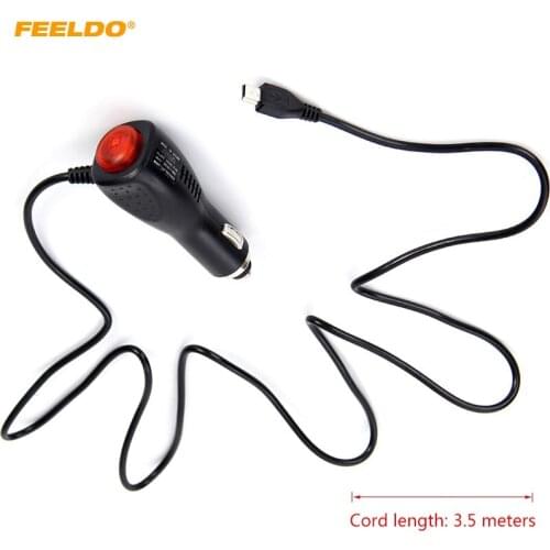 MOTOBOTS 1PC 3.5M 12V-48V Mini USB Charger Adapter For Auto Car DVR Camera GPS Navigation Input With ON/OFF Switch #AM1190