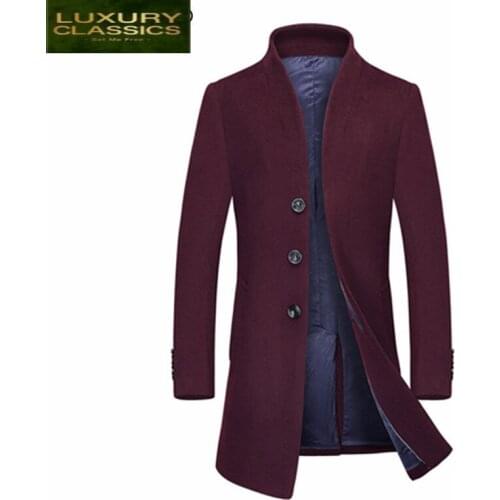 Fashion Man Coat 2021 of Wool Blend Autumn Long Trench Coat Men Winter Overcoat Male Spring Smart Casual Jackets LWL512