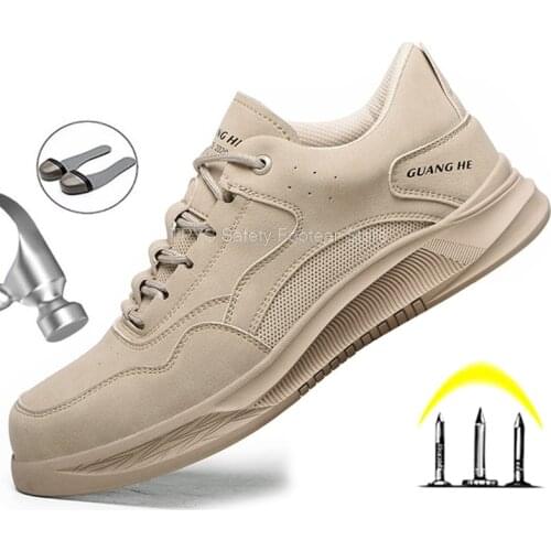 2021 Male Shoes Work Boots Safety Shoes Men Indestructible Working Sneakers Men Steel Toe Shoes Work Safety Boots Dropshipping