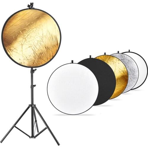 Neewer Photo Studio Lighting Reflector and Stand Kit: 43 inches/110 centimeters 5-in-1 Multi-Disc Reflector 75-inch Light Stand