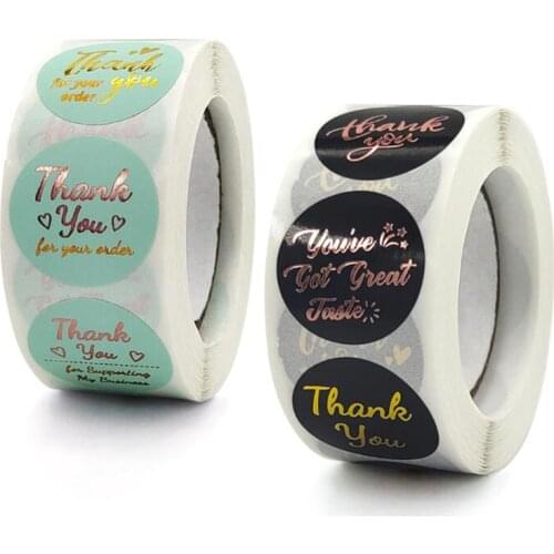 Rose Gold Small Business Adhesive Labels Thank You Stickers Seal Scrapbook Thank You for Your Order Stationery Supply 100PCS