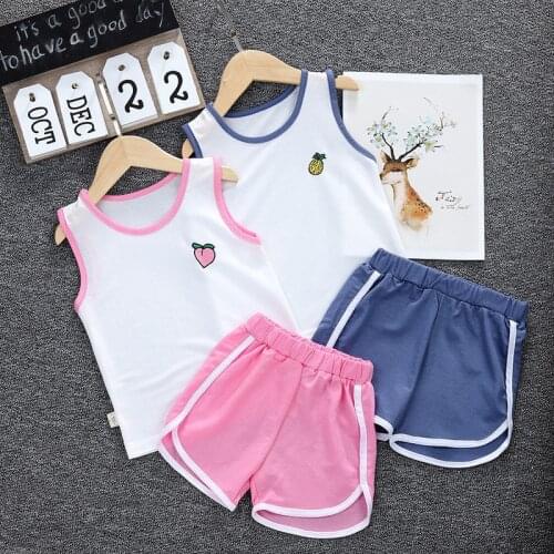 2020 new Childrens Sets Summer boys clothes set Ice silk vest suit girls clothes two-Piece body suit kids clothes blue set