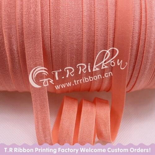 New! 238 Lt.coral 3/8" Solid No Fold Elastic headbands hair accessaries,100 yards/roll non-FOE elastic