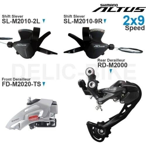 SHIMANO ALTUS M2000 2x9 Speed Groupset include M2010 Shifters M2020 Front Derailleur and M2000 Rear Derailleur Original parts