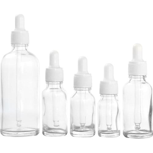 Transparent Essential Oil Bottle Essential Oil Dispensing Bottle Dropper Essence Bottle Glass Refilable Bottles 5ml-100ml