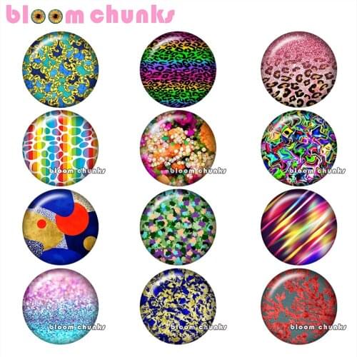 Colorful flower leopard coral pattern Round photo glass cabochon demo flat back Making findings 12mm/18mm/20mm/25mm A8682