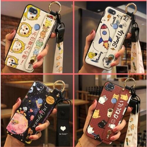 Lanyard For Girls Phone Case For Tecno F2 LITE Cartoon Wristband Cute TPU Durable Anti-dust New