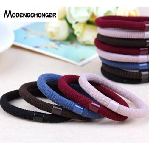 10 Pcs/Lot Solid Color Black Hair Bands High Elastic Simplicity Hair Ties Ponytail Holder For Girls Women Hair Accessories