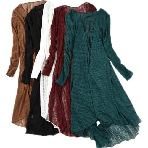 Fashion Spring Summer Kimono Cardigan Women Loose Long Blouses Shirt Plus Size Cotton Beach Shirts Sunscreen Clothing Blusas D79