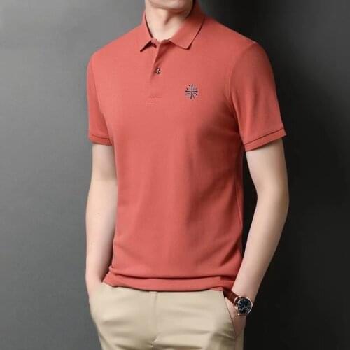 New MenS Polo Shirt Summer Pure Cotton Short Sleeve Business Work Casual Solid Color Lapel MenS POLO Shirt