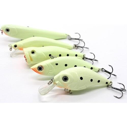 Fishing Bait Night Glow Fishing Lure Luminous Fake Hard Bait Lifelike Tackle Tool with Treble Hook Fishing Tackle