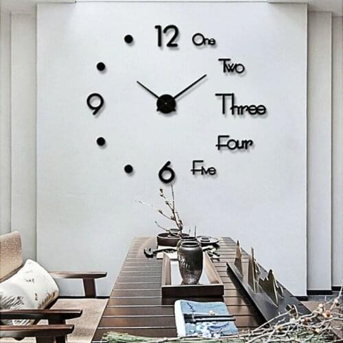 Modern Design DIY Wall Clock Fashion Acrylic 3D Wall Clock for Home Bedroom Studyroom Decoration J2Y