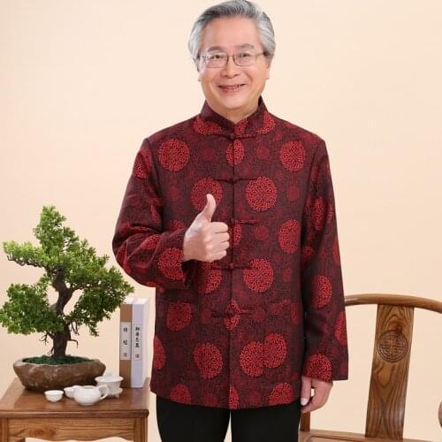 Traditional chinese clothing for men male shanghai tang suit clothing mandarin collar jacket winter coat men 2018 TA336