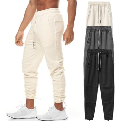 95% Cotton Knitted Sweatpants Men Drawstring Sport Joggers Male Bodybuild Jogging Pants Branded Clothing 2021 Sportswear Autumn