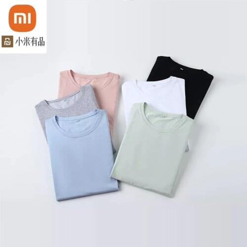 Xiaomi youpin round neck skin-friendly breathable all-match T-shirt summer short-sleeved slim bottoming top