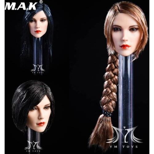 In Stock YMT017 1/6 European and American Beauty Head Sculpt Li Planted Hair Model Accessory for 12'' Suntan Action Figure Body