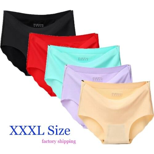 Top quality seamless panties for women Plus size XXXL Ice silk material customization design underwear Dropshipping