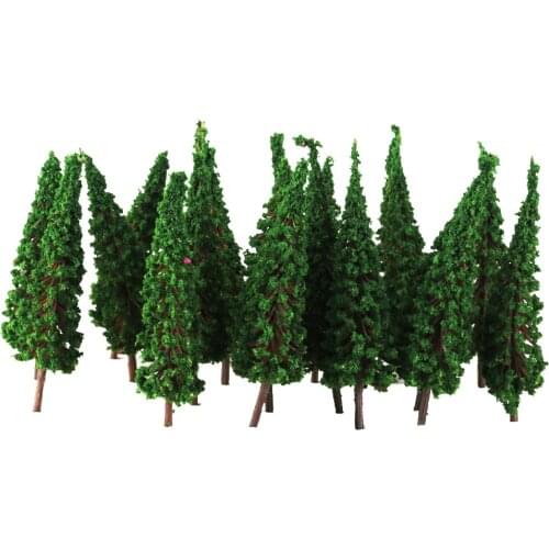 50 HO Scale Green Model Trees Layout Train Railway Road Diorama Scene 2.56inch