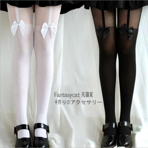 Women spring Cartoon Tights Cute Sexy Cat Pattern Printed Tattoo stockings Streetwear Girls Sheer High Medias Silk Pantyhos