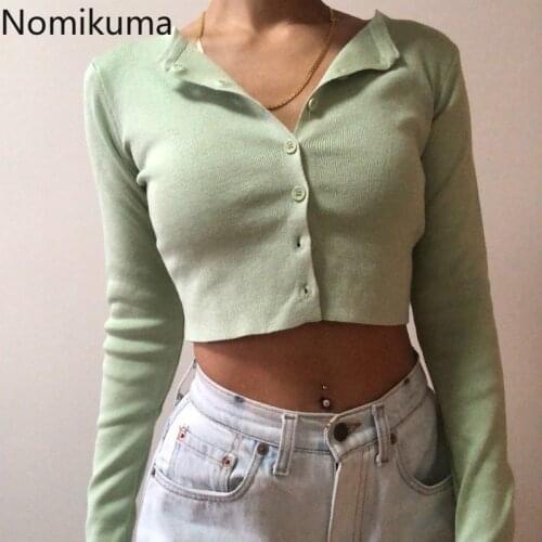 Nomikuma Women Thin Knitted Cardigan Korean O-neck Short Knitwear Fashion Long Sleeve Sun Protection Crop Top Ropa Mujer 6B082