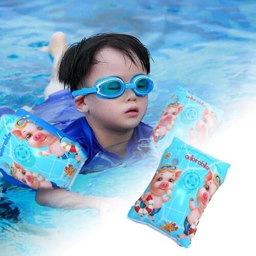 1 Pair Inflatable Arm Sleeve Thicken Reusable PVC Cartoon Pattern Swimming Ring for Kids Toddlers Adults Swimming Accessories