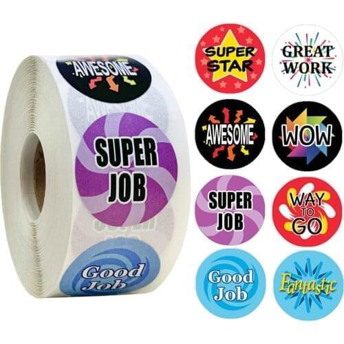 50-500pcs Cartoon Word Reward Sticker Encouragement Motivational Sticker for Students Teachers Classroom Use Kids Toy Sticker