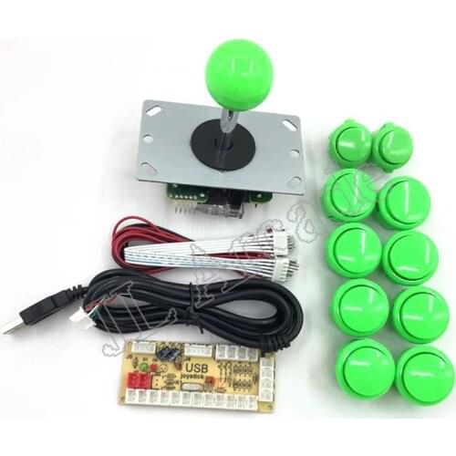 50 pcs Game DIY Parts kit for PC and Raspberry Pi 1/2/3 with Retro Pie 5Pin Joystick 8x 30MM and 2x 24MM Buttons Mame Kits Part