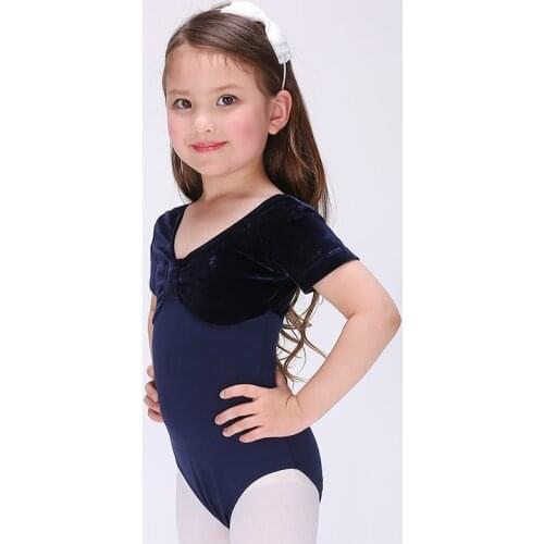 Velvet short Sleeve Ballet Dress Dancer Gymnastic Leotard Girl Dance Kids Ballet Costumes For Girls Dance Leotard Girl Dancewear