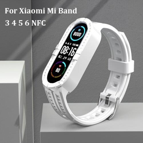 Bracelet For Xiaomi Mi Band 6 5 4 3 NFC Soft Silicone Watch Strap Waterproof Wristband For Xiami Miband 3 4 5 6 Sport Strap Belt
