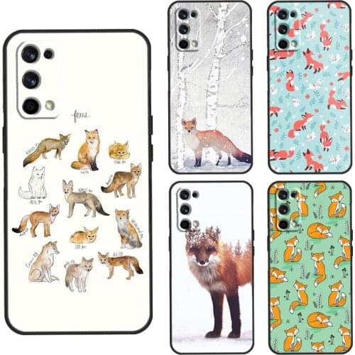 Fox Animal Pattern Case For OnePlus 8T 7T Nord 7 8 9 Pro Cover For Realme 8 7 6 Pro Q3 C3 C11 C15 C21 GT Neo