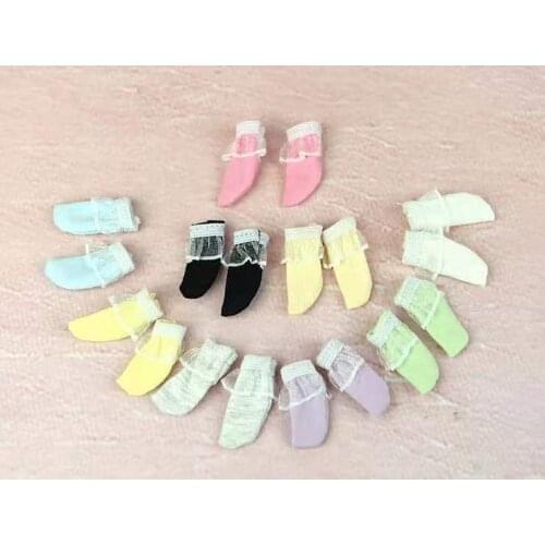 Stockings Anklets for Barbie Doll Short Cute Sweet Beautiful Pure Candy Color Lace Socks for Blyth Dolls Accessories 1/6 BJD Toy