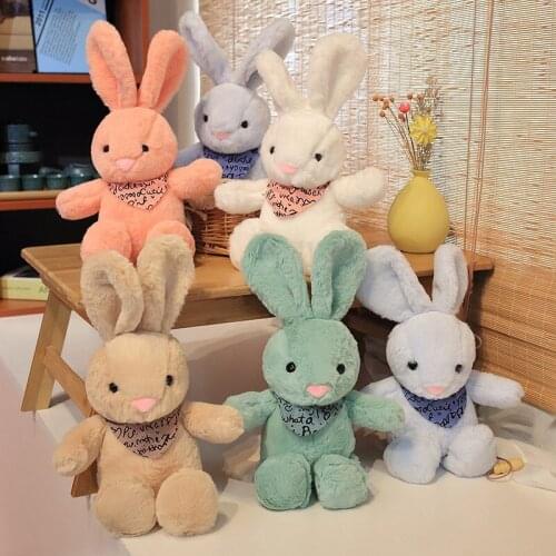Scarf Long Plush Rabbit Toys Soft Stuffed Cartoon Animals 5 Colors Bunny Doll Baby Appease Toys Girls Birthday Christmas Gifts