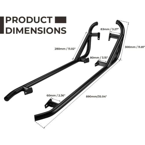 UTV Side Nerf Bar/Bars Rock Sliders UTV for Polaris RZR XP Turbo S 1000 900 Trail 50" XC 2014 2015 2016 2017 2018 2019