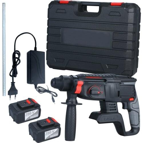 21V Hammer Drill Brushless Heavy Duty 4 Function Rotary 1 Inch SDS-plus Adjustabl Grip Handle Cordless Drill Demolition Kit