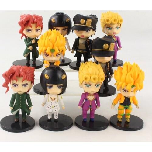 5pcs/set 10-11.5cm JoJos Bizarre Adventure Statue Kujo Jotaro Josuke Kakyoin Noriaki PVC Action Figure Model Toys Doll
